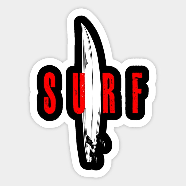 Vintage Surf Surfing Sticker by Quotes NK Tees